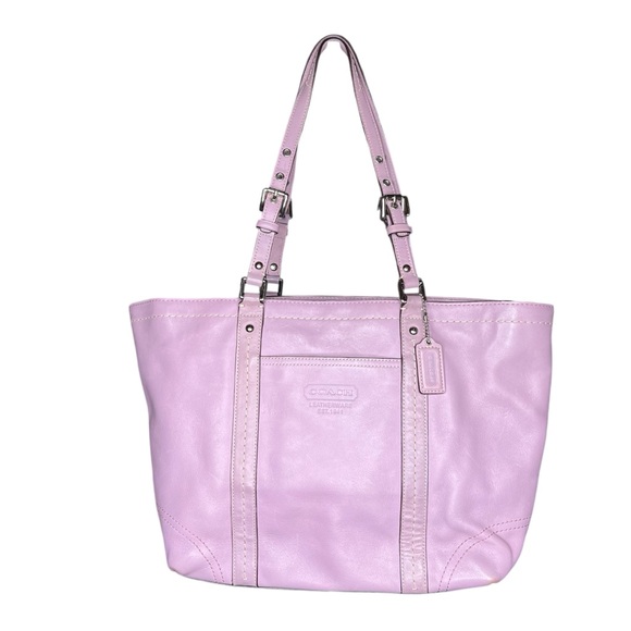 Coach Handbags - Coach Purple Y2K Leather Tote with Adjustable Straps